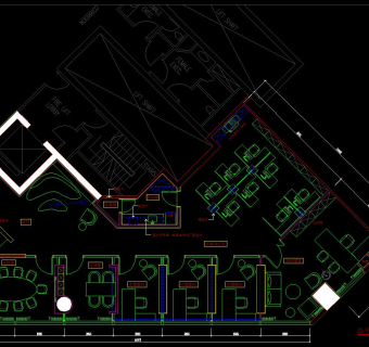 新加坡办事处CAD施工图效果图，CAD建筑图纸免费下载