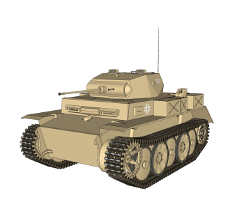 德国二号Luchs坦克su模型，坦克草图大师模型下载