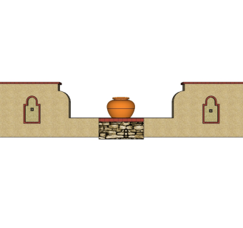 欧式景观墙草图大师模型，景墙sketchup模型下载