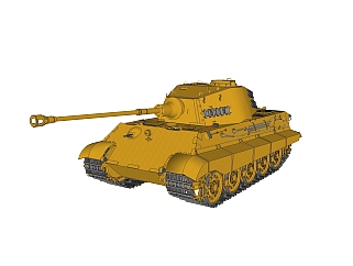 德国六号Tiger-II虎王重型<em>坦克</em>sketchup模型，虎王重型...