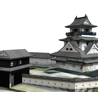 日式城堡草图大师模型下载、日式城堡su模型下载