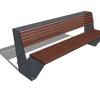 现代条形座椅SU模型下载，长椅草图大师模型下载