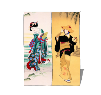 日式窗帘skb模型分享，窗帘草图大师模型下载