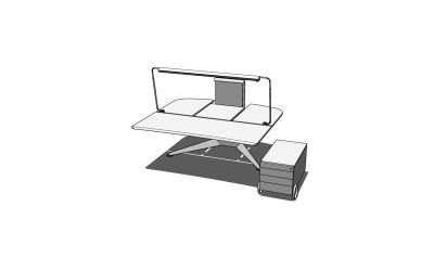   现代 简约办公桌草图大师模型，办公桌sketchup模型下载