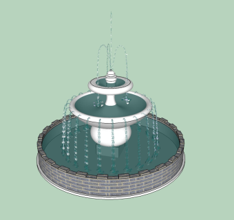 现代水景草图大师模型skp模型，水景sketchup模型skp文件分享