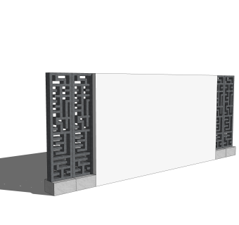 现代墙体草图大师模型，双人床SKP模型下载