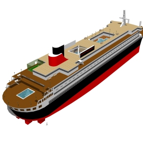现代邮轮草图大师模型，邮轮SKB文件下载