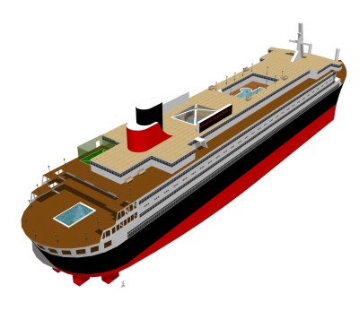 现代邮轮草图大师模型，邮轮SKB文件下载