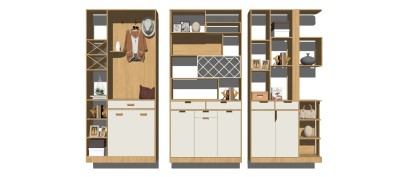 现代实木装饰柜草图大师模型，装饰柜sketchup模型下载