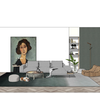 现代简约沙发su模型，沙发sketchup模型下载