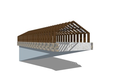 现代地下停车场入口草图大师模型，地下停车场入口sketchup模型免费下载