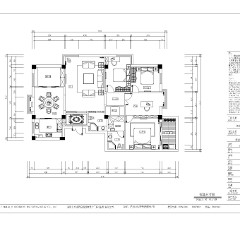 客厅家装户型图三居CAD，免费下载