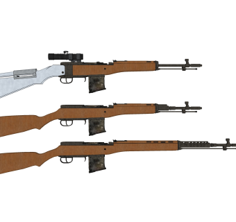 苏联SVT40步枪su模型，步枪草图大师模型下载