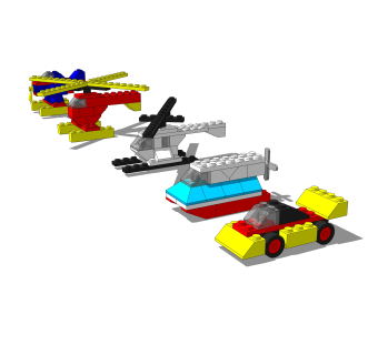 现代儿童小汽车草图大师模型，玩具su模型下载