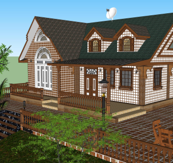 欧式别墅su模型下载、欧式别墅草图大师模型下载