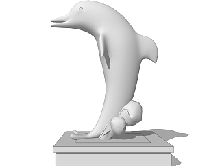 现代<em>海豚</em>雕塑su模型,摆件草图大师模型下载
