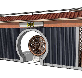 月洞门skb模型分享，月洞门SU模型下载