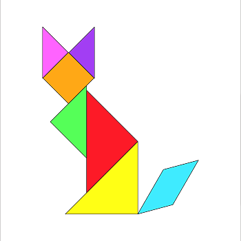 七巧板拼图图案大全,萌萌的老鼠益智七巧板