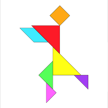 七巧板拼图图案大全,跳舞的人益智七巧板