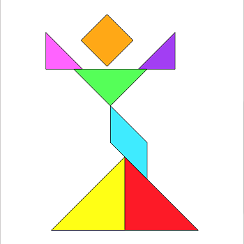 七巧板拼图图案大全,跳舞的姑娘益智七巧板