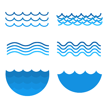 可爱简笔水波纹装饰图案