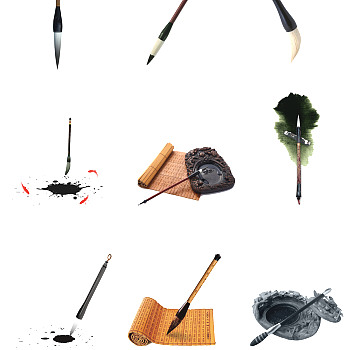 多款毛笔素材装饰图案