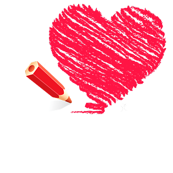 大红色铅笔爱心装饰图案素材