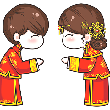 卡通中式婚礼男女七夕图片