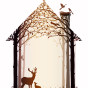 彩绘森林系列麋鹿装饰素材，简约抽象客厅餐厅背景墙装饰画 (2).jpg