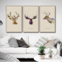 创意怀旧麋鹿无框画装饰画，简约北欧客厅沙发背景墙装饰画 (1).jpg