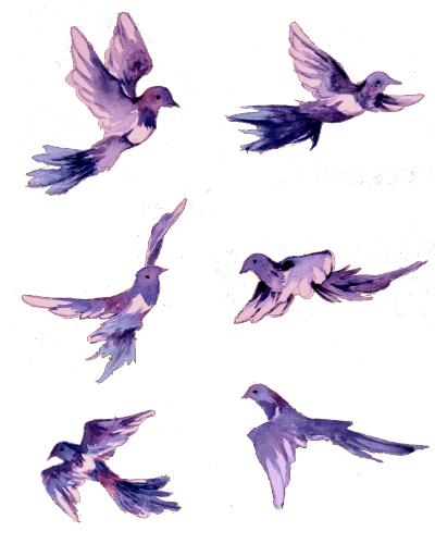 七夕节水彩手绘喜鹊元素图案