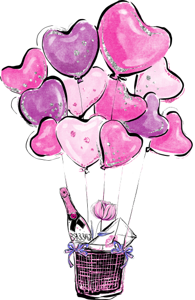 卡通手绘粉色的爱心气球爱心图片