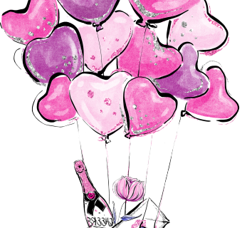卡通手绘粉色的爱心气球爱心图片