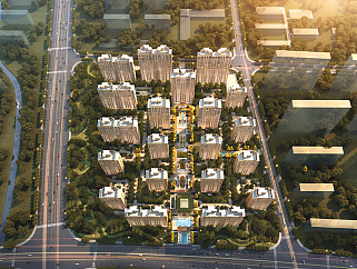 城中村改造方案设计效果图，住宅区鸟瞰效果图制作方案