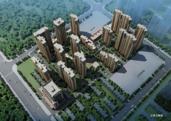 李江沟安置新居小区效果图制作,国内建筑效果图公司