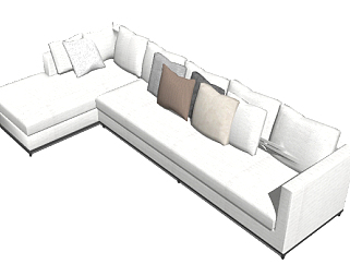 现代<em>简约</em>沙发的草图模型，沙发sketchup模型库