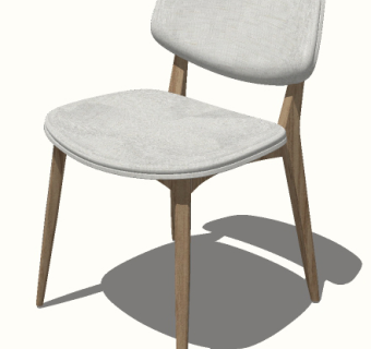 北欧白色单椅草图模型，椅子草图大师模型下载