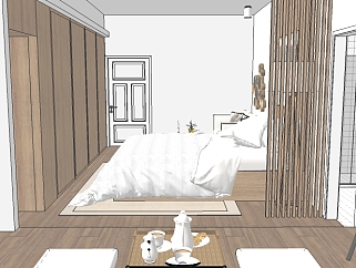 日式单身公寓草图模型，公寓草图大师模型下载