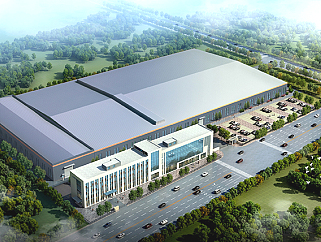 玻璃加工厂鸟瞰效果图设计，大型工业厂区设计方案效果图