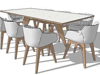 极简主义餐桌草图模型，餐桌草图模型sketchup下载