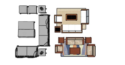 3款中式沙发草图模型，沙发草图模型sketchup下载