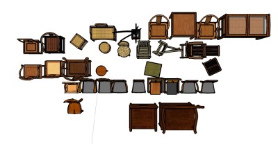 多款中式椅子草图模型，椅子草图模型sketchup下载