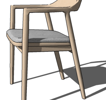 北欧日式休闲椅草图模型，椅子草图模型sketchup模型