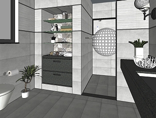 卫生间浴室草图模型，卫生间浴室草图模型sketchup模型...