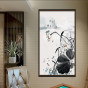 中国风莲花山水装饰画背景，新现代中式沙发客厅背景墙装饰画 (1).jpg