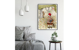 现代简约客厅沙发卧室墙背景挂画，彩绘童话仙子图案元素挂画装饰画