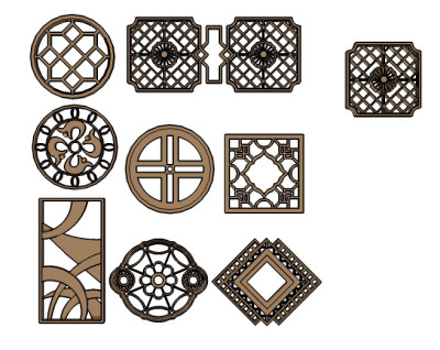 10款古代雕花草图模型，雕花草图模型sketchup模型库