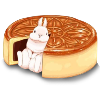 中秋月饼与兔子中秋节素材