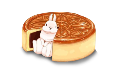 中秋月饼与兔子中秋节素材