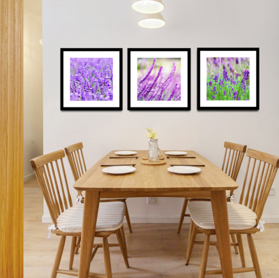 现代简约餐厅装饰墙画厨房挂画，唯美紫色薰衣草装饰画